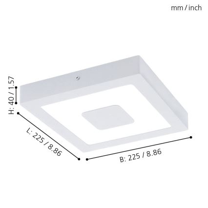 Eglo - LED Venkovní stropní svítidlo LED/16,5W/230V IP44