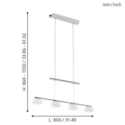 Eglo - LED Stmívatelný lustr na lanku 4xLED/4,5W/230V