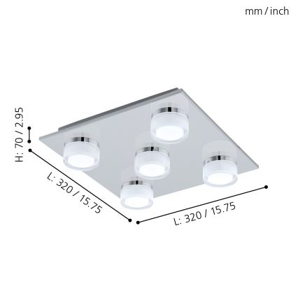 Eglo - LED Stmívatelné koupelnové stropní svítidlo 5xLED/7,2W/ IP44