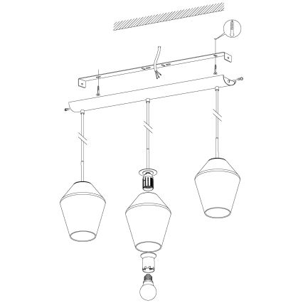 Eglo 96774 - Závěsné svítidlo MURMILLO 3xE27/28W/230V