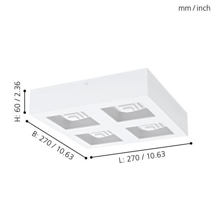 Eglo 96794 - LED Stropní svítidlo FERREROS 4xLED/6,3W/230V