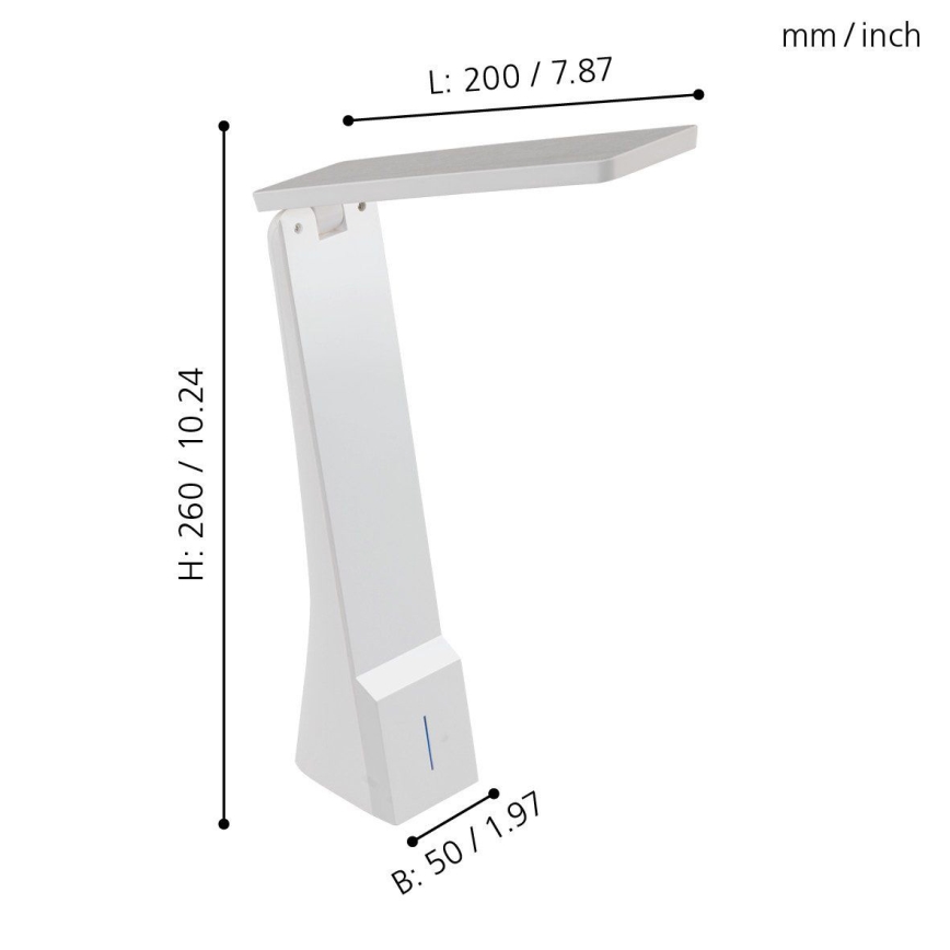 Eglo - LED Stmívatelná stolní lampa 1xLED/1,8W/230V bílá