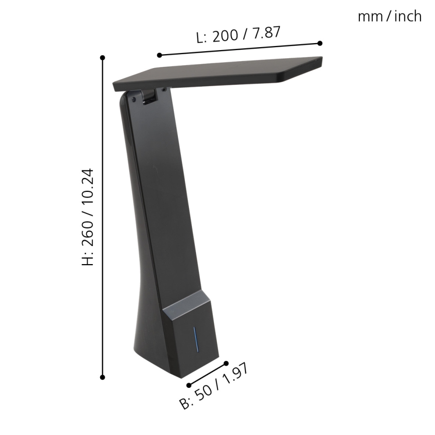 Eglo - LED Stmívatelná stolní lampa 1xLED/1,8W/230V černá
