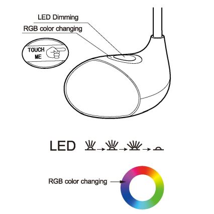 Eglo - LED Stmívatelná stolní lampa LED/2,2W+0,3W/230V RGB
