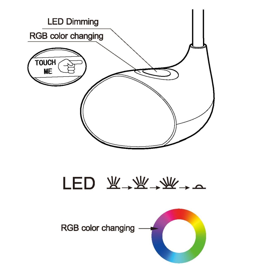 Eglo - LED Stmívatelná stolní lampa LED/2,2W+0,3W/230V RGB
