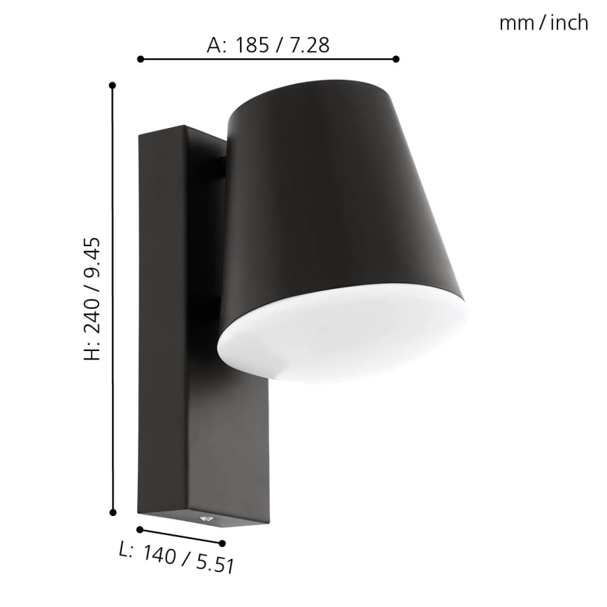 Eglo - Venkovní nástěnné svítidlo 1xE27/10W/230V IP44