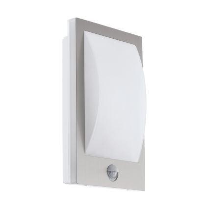 Eglo - Venkovní nástěnné svítidlo se senzorem 1xE27/12W/230V IP44 matný chrom