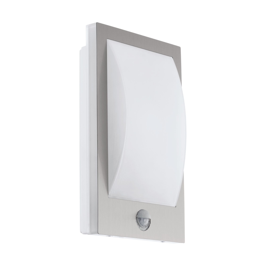 Eglo - Venkovní nástěnné svítidlo se senzorem 1xE27/12W/230V IP44 matný chrom