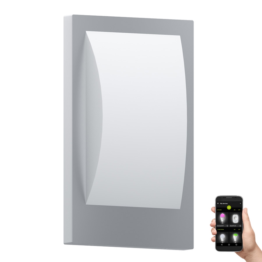 Eglo - LED Stmívatelné venkovní nástěnné svítidlo 1xE27/9W/230V IP44 matný chrom