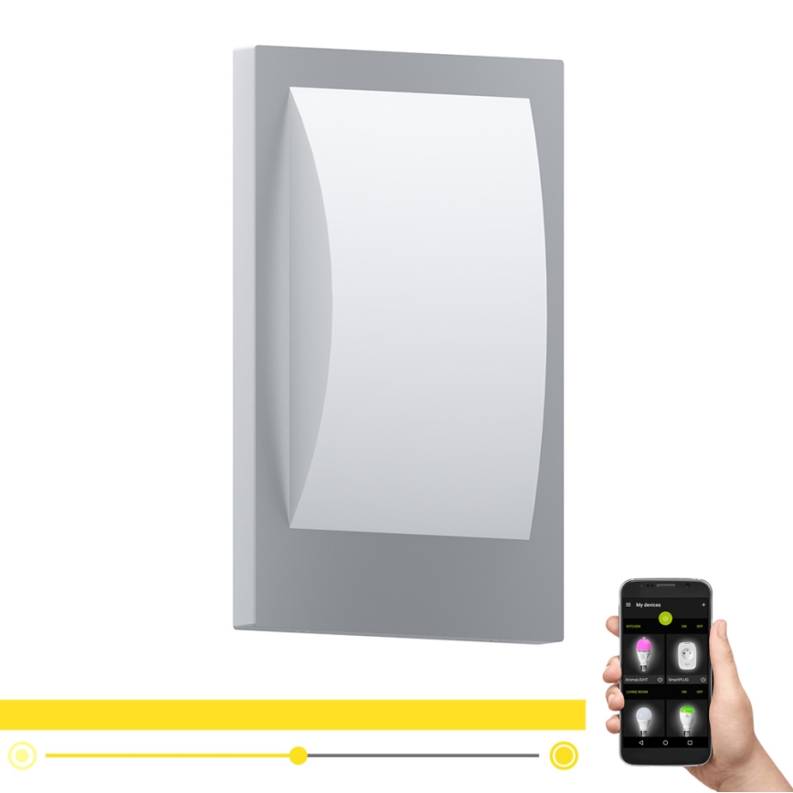 Eglo - LED Stmívatelné venkovní nástěnné svítidlo 1xE27/9W/230V IP44 matný chrom