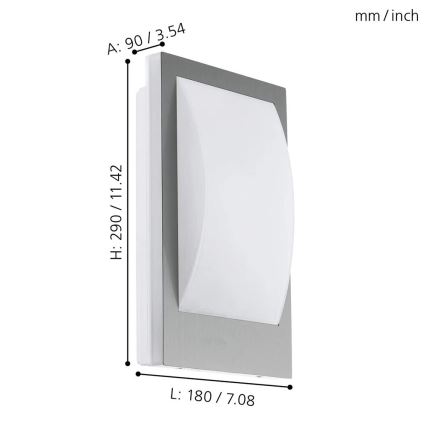 Eglo - LED Stmívatelné venkovní nástěnné svítidlo 1xE27/9W/230V IP44 matný chrom