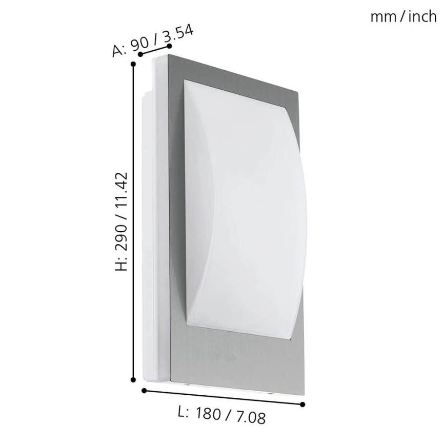 Eglo - LED Stmívatelné venkovní nástěnné svítidlo 1xE27/9W/230V IP44 matný chrom