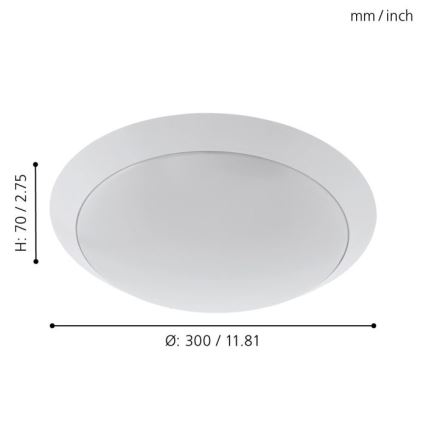 Eglo 97254 - LED Koupelnové stropní svítidlo PILONE LED/11W/230V bílá IP44