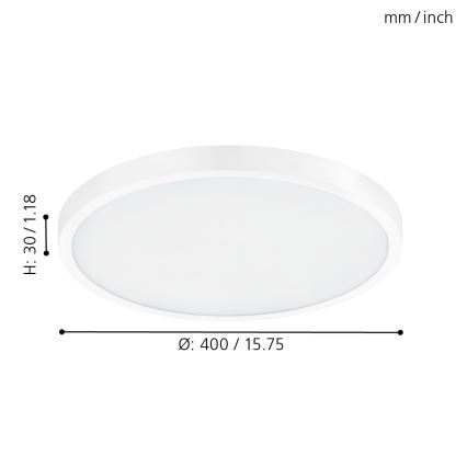 Eglo 97262 - LED Stropní svítidlo FUEVA 1 1xLED/25W/230V bílá kulatý 2500 lm