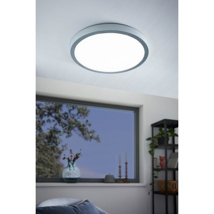 Eglo 97267 - LED Stropní svítidlo FUEVA 1 1xLED/25W/230V stříbrná kulatý 4000K