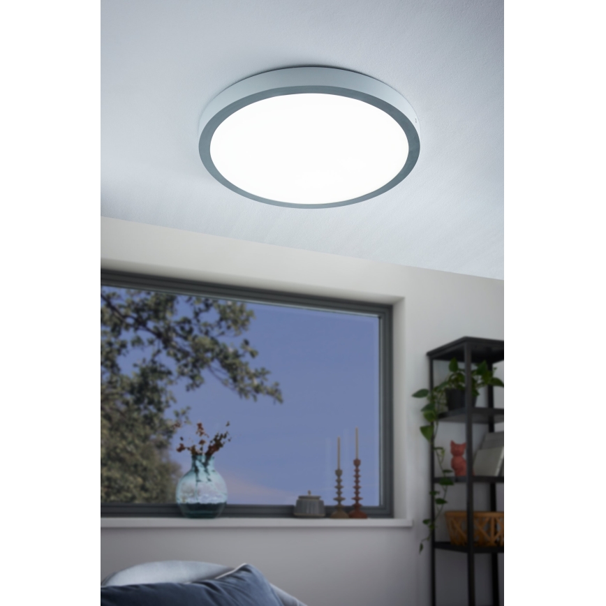 Eglo - LED Stropní svítidlo 1xLED/25W/230V stříbrná kulatý 4000K