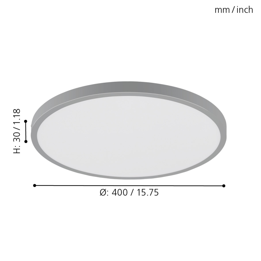 Eglo - LED Stropní svítidlo 1xLED/25W/230V stříbrná kulatý 4000K