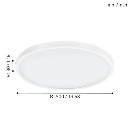 Eglo - LED Stmívatelné stropní svítidlo 1xLED/25W/230V 3000K pr. 50 cm