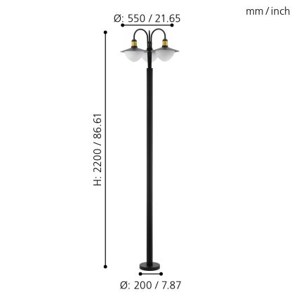 Eglo - Venkovní lampa 3xE27/60W/230V IP44