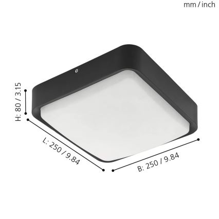 Eglo - LED Stmívatelné venkovní stropní svítidlo LED/14,6W/230V