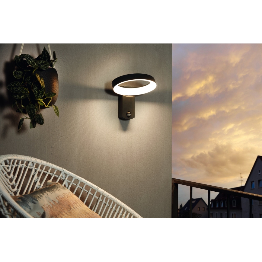 Eglo - LED Venkovní nástěnné svítidlo se senzorem LED/11W/230V IP44