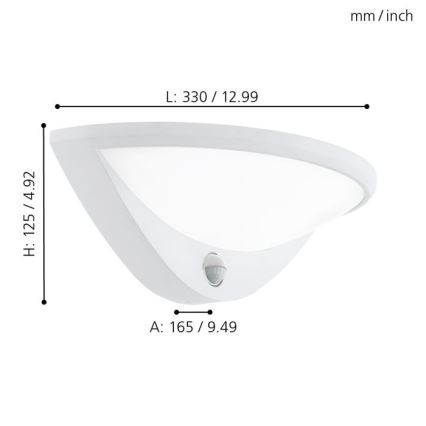 Eglo 97311 - LED Venkovní svítidlo se senzorem BELCREDA LED/9,3W/230V IP44