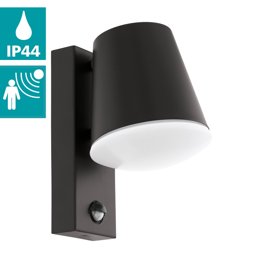 Eglo - Venkovní nástěnné svítidlo se senzorem 1xE27/10W/230V IP44