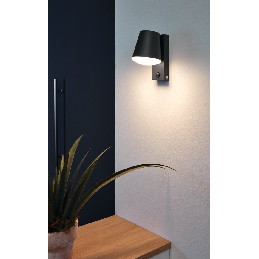 Eglo - Venkovní nástěnné svítidlo se senzorem 1xE27/10W/230V IP44
