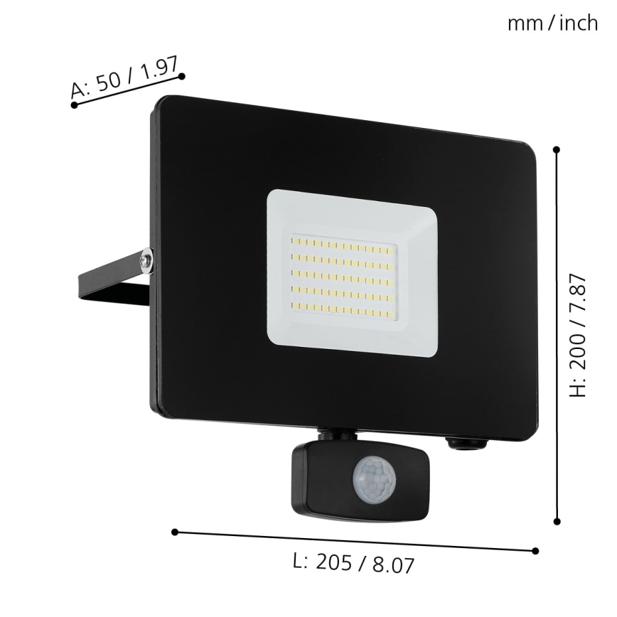 Eglo - LED Reflektor se senzorem LED/50W/230V IP44