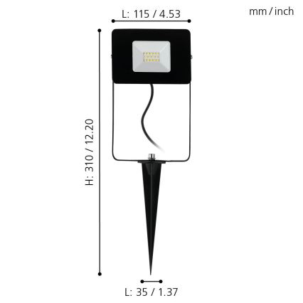 Eglo 97471 - LED Reflektor FAEDO 4 LED/10W/230V IP44