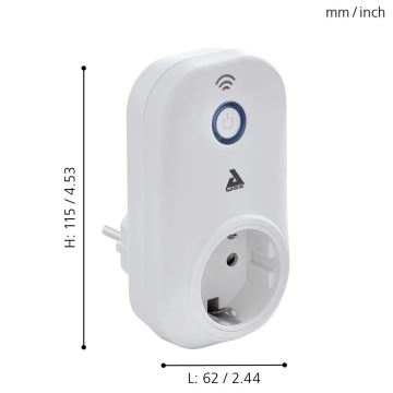 Eglo 97476 - Chytrá zásuvka Connect plug 2300W