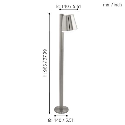 Eglo - LED Stmívatelná venkovní lampa CALDIERO-C 1xE27/9W/230V matný chrom IP44