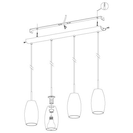 Eglo 97587 - Lustr na lanku BATISTA 3 4xE27/40W/230V