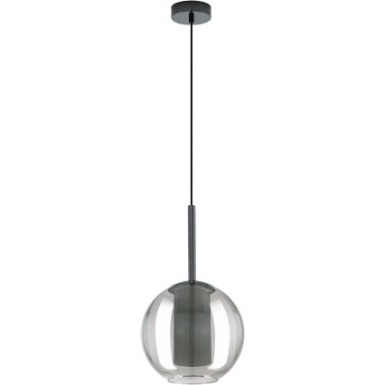 Eglo 97633 - Lustr na lanku TINDARI 1xE27/60W/230V kouřová černá