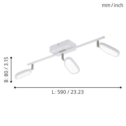 Eglo - LED RGB Bodové svítidlo PALOMBARE-C 3xLED/5W/230V
