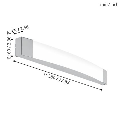 Eglo 97719 - LED Koupelnové zrcadlové svítidlo SIDERNO LED/16W/230V IP44