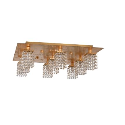 Eglo 97722 - LED Křišťálový přisazený lustr PYTON GOLD 9xG9/3W/230V