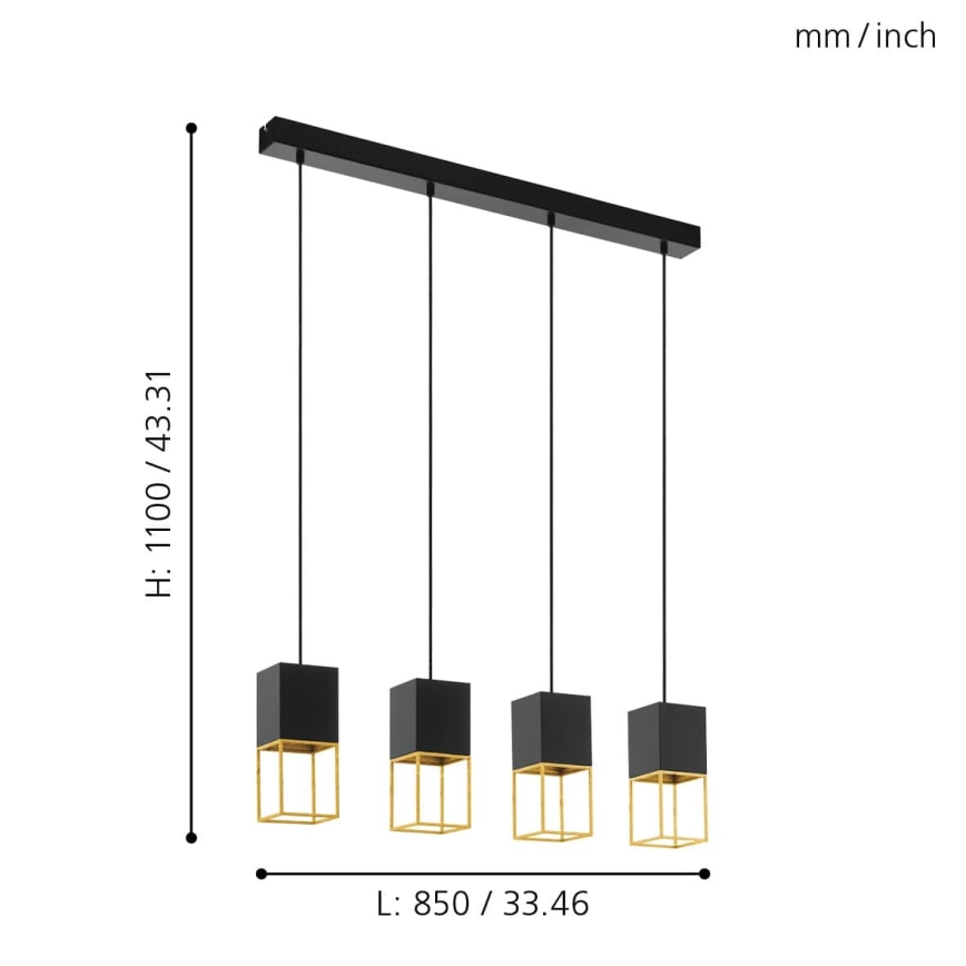 Eglo - LED Lustr na lanku 4xGU10/5W/230V