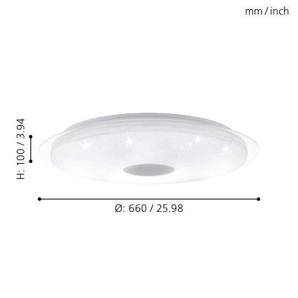Eglo - LED Stmívatelné stropní svítidlo LED/40W/230V + dálkové ovládání 