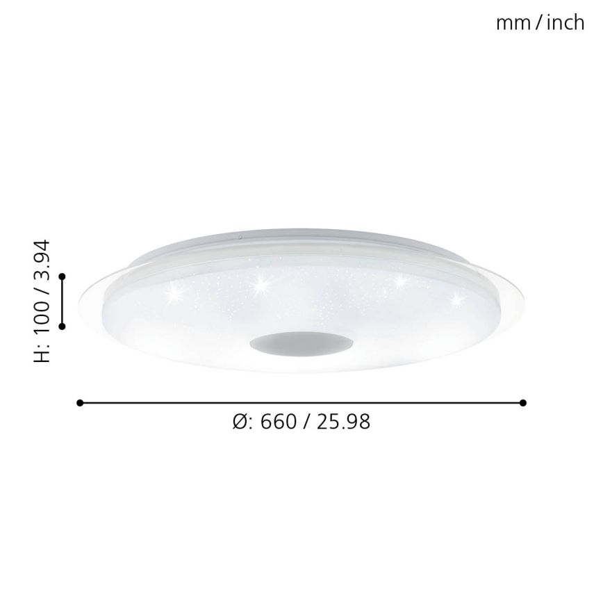Eglo - LED Stmívatelné stropní svítidlo LED/40W/230V + dálkové ovládání 