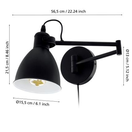 Eglo 97886 - Nástěnné svítidlo SAN PERI 1xE27/10W/230V