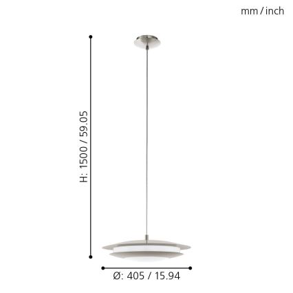 Eglo 98043 - LED RGBW Stmívatelný lustr na lanku MONEVA-C LED/18W/230V