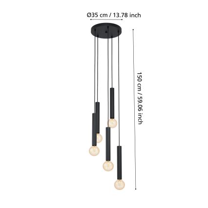 Eglo 98058 - Lustr na lanku CORTENOVA 5xE27/60W/230V