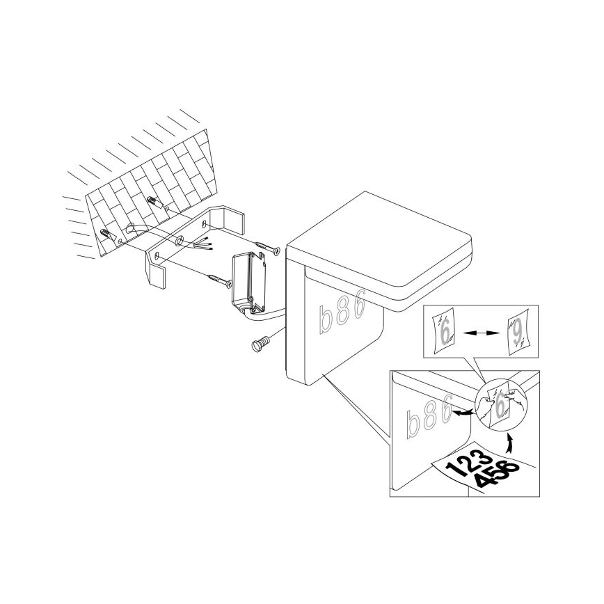 Eglo - LED Domovní číslo LED/11W/230V IP44