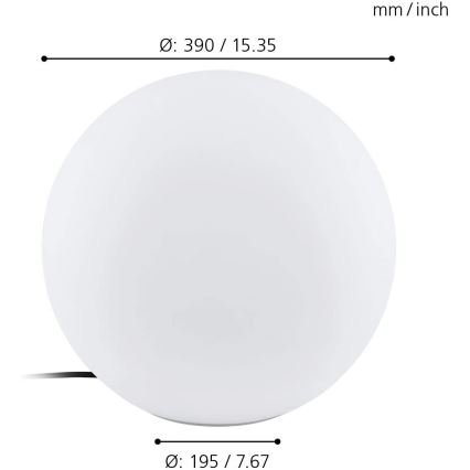 Eglo 98106 - LED RGBW Venkovní lampa MONTEROLO-C LED/9W/230V IP65 pr.390