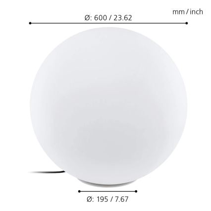 Eglo - LED RGBW Venkovní lampa MONTEROLO-C 1xLED/9W/230V IP65 ø600