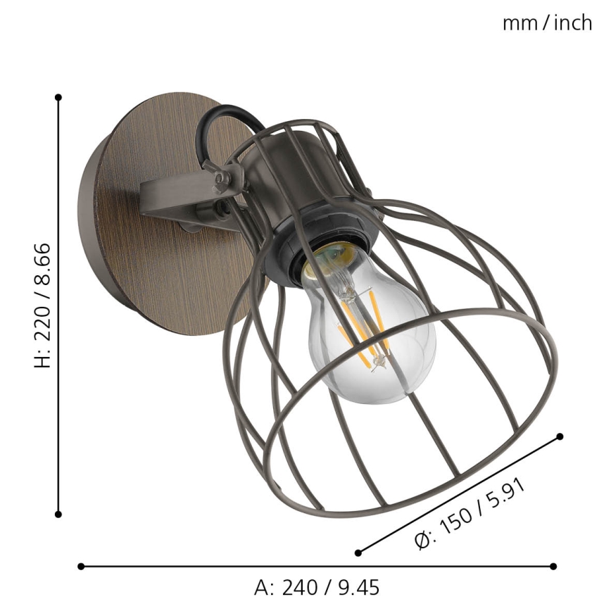 Eglo - Nástěnné bodové svítidlo 1xE27/40W/230V