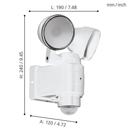 Eglo - LED Venkovní svítidlo se senzorem 2xLED/4W/4xLR1 IP44