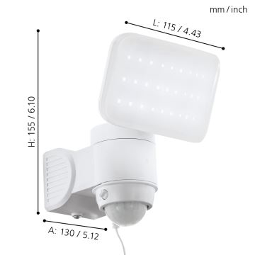 Eglo - LED Solární nástěnné svítidlo se senzorem LED/3,7V IP44