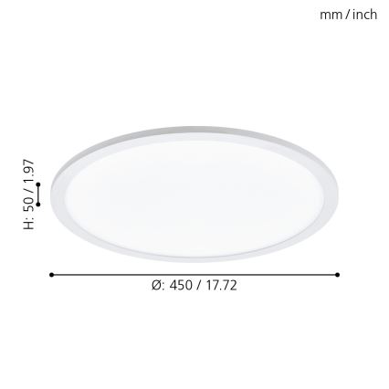 Eglo - LED Stmívatelné stropní svítidlo LED/19,5W/230V + dálkové ovládání